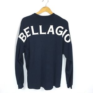 Vintage Navy Bellagio Spell Out Long Sleeve Tee
